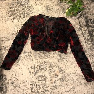 The Kooples Cropped Velvet Top